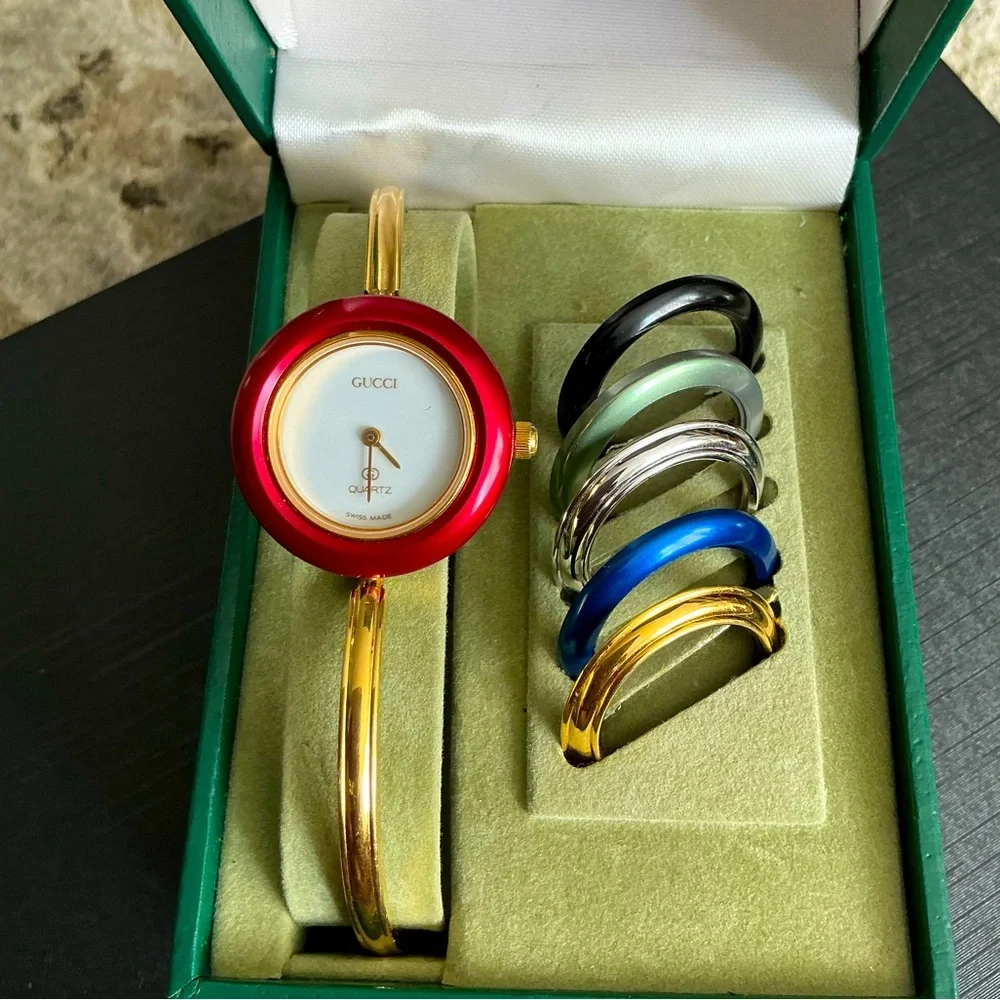 AUTHENTIC GUCCI watch set ❤️💚🖤💙💛 - Picture 2 of 13